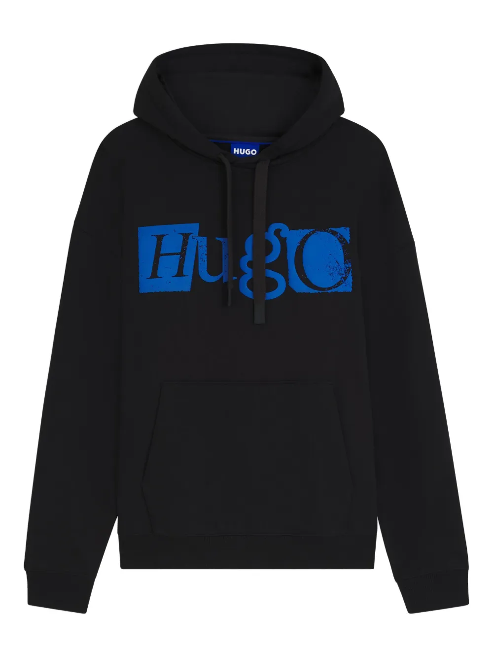 HUGO logo-print hoodie | Black | Image 1
