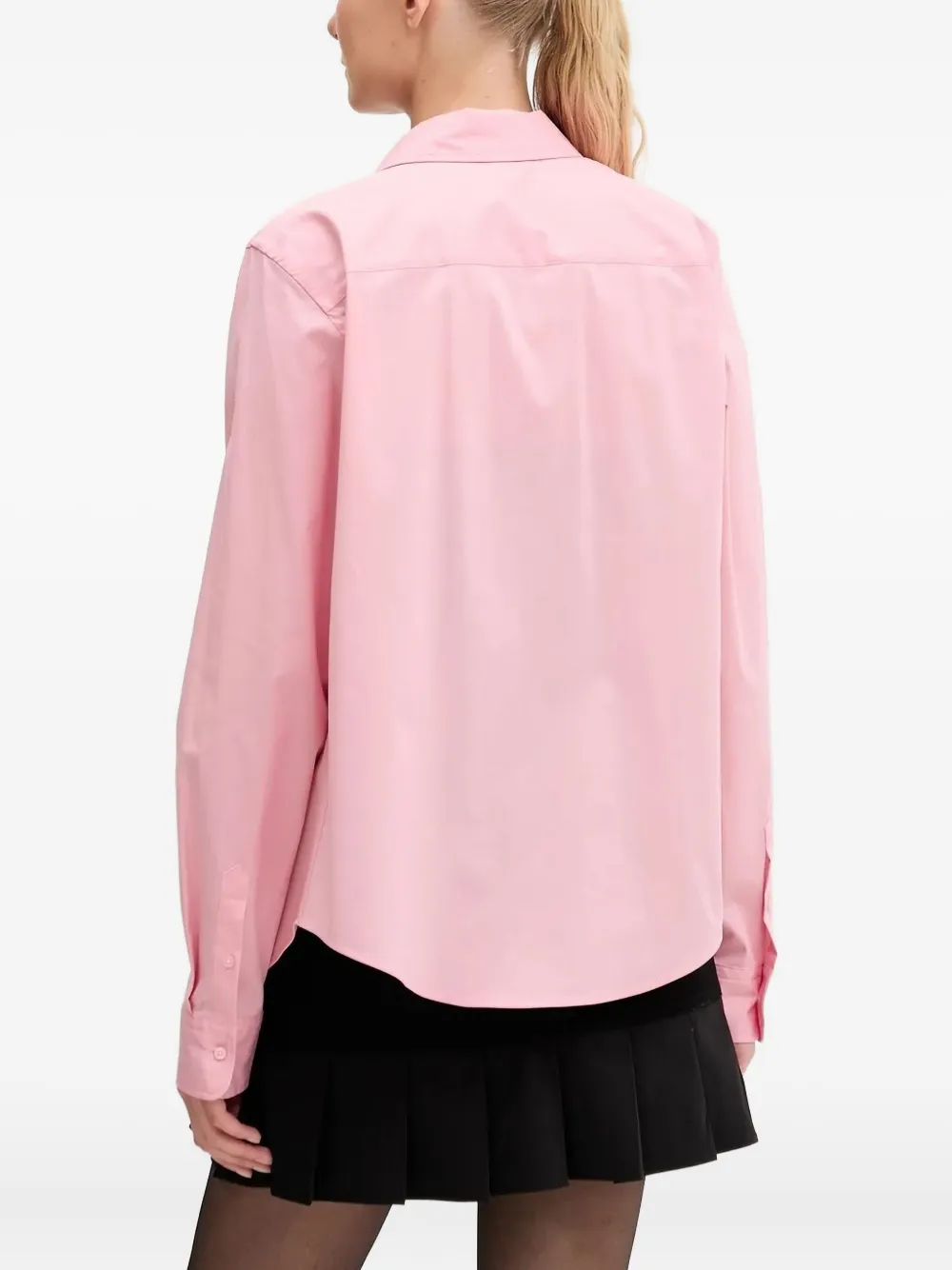 HUGO logo-embroidered shirt - Roze