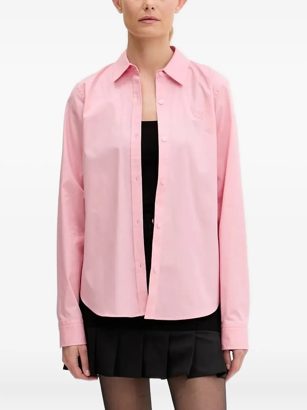 HUGO Blouse met geborduurd logo Roze