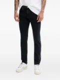 HUGO leather-patch jeans - Black