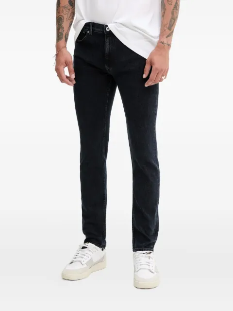 HUGO leather-patch jeans