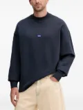 HUGO logo-patch crew-neck sweatshirt - Blue