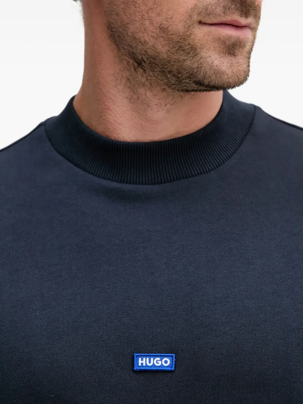 HUGO Sweater met logo-applicatie Blauw