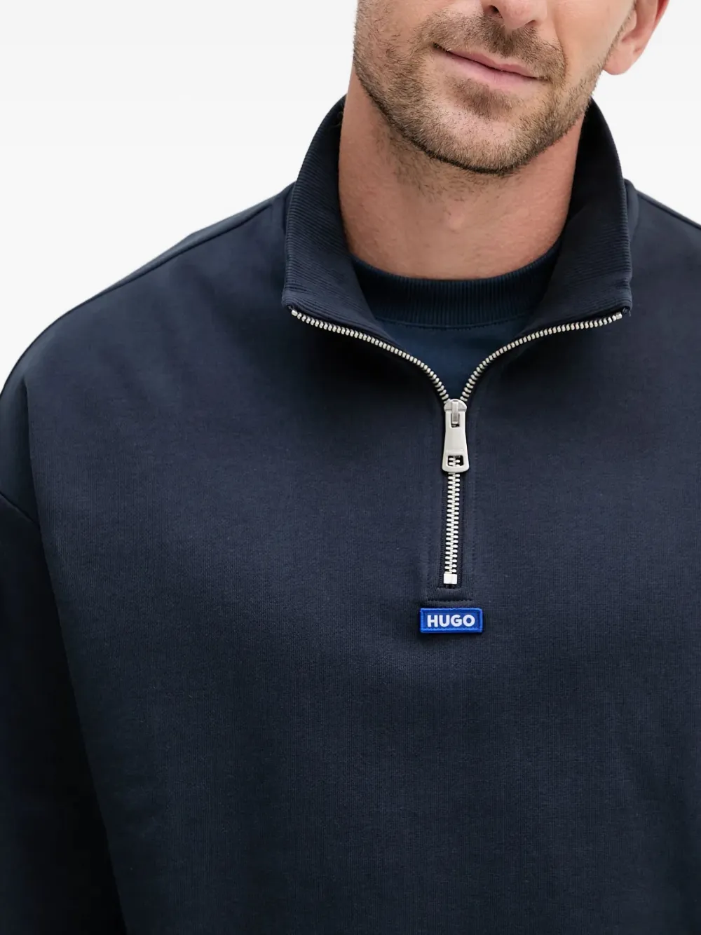 HUGO Sweater met hoge hals Blauw