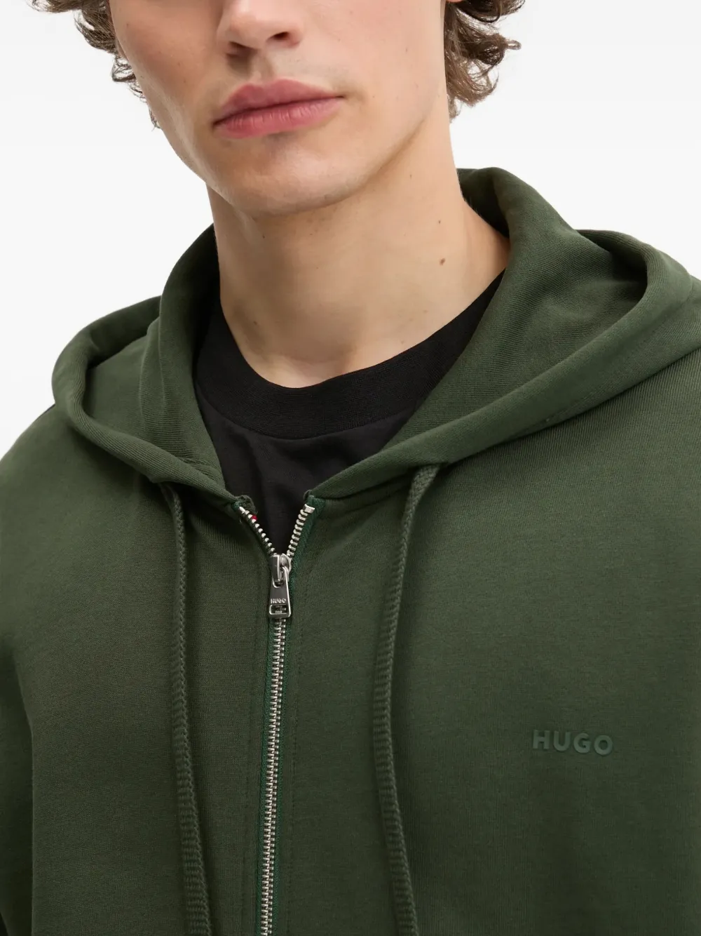HUGO Hoodie met geborduurd logo Groen