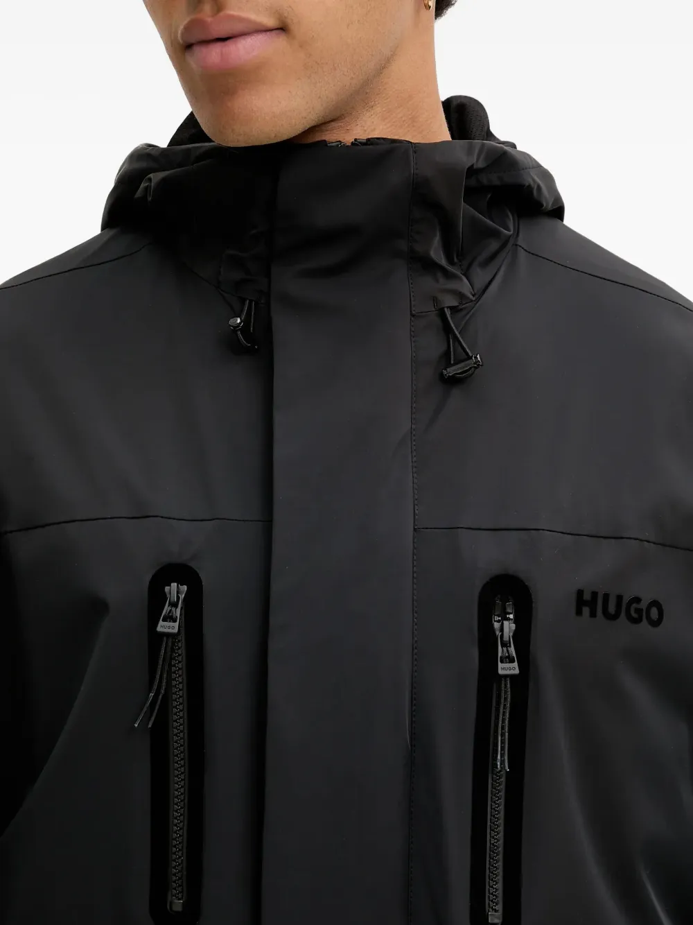 HUGO Jack met capuchon en zak Zwart