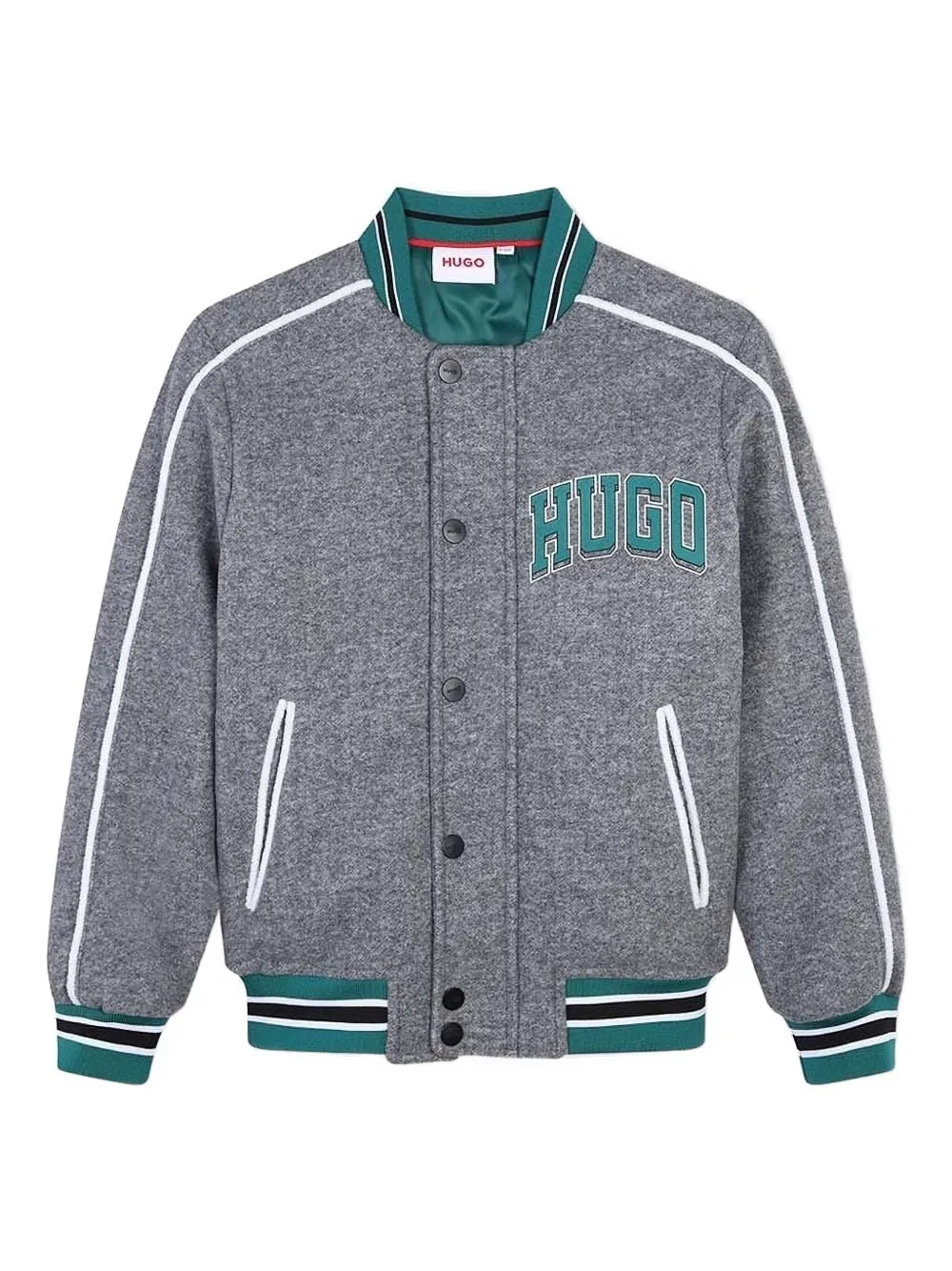 HUGO logo-print bomber jacket Grijs