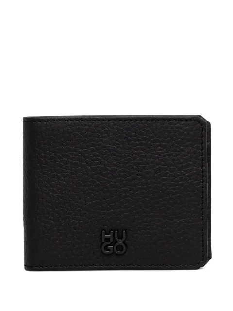 HUGO logo-plaque leather cardholder
