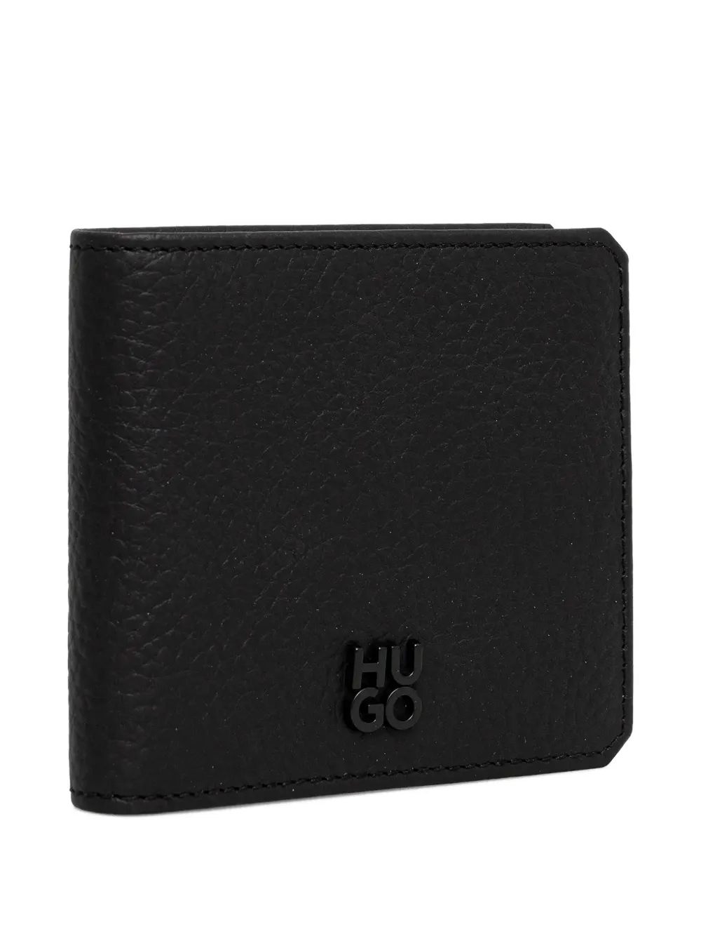 Hugo Boss Logo-plaque Leather Cardholder In Black