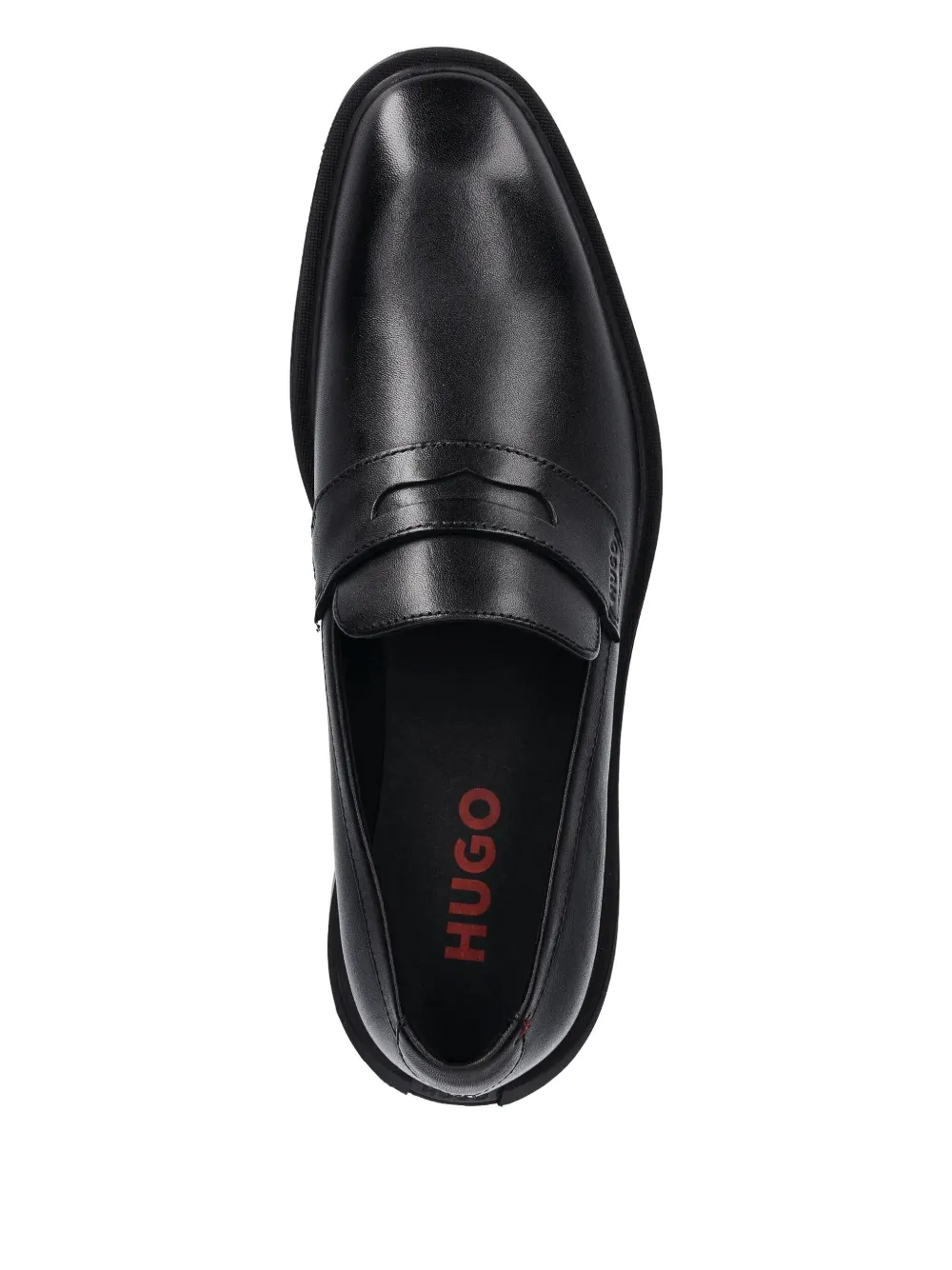 HUGO penny leather loafers Black