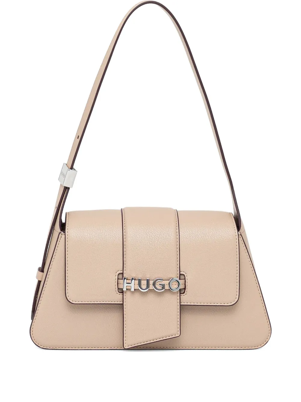 logo-plaque flap shoulder bag