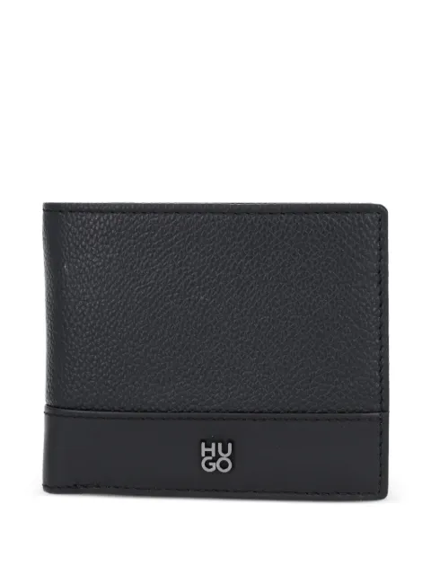 HUGO logo-plaque leather wallet