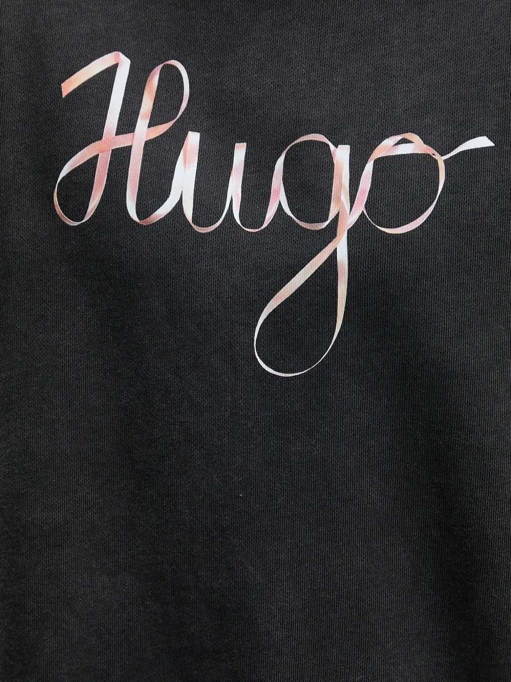 HUGO Katoenen sweater met logoprint Zwart