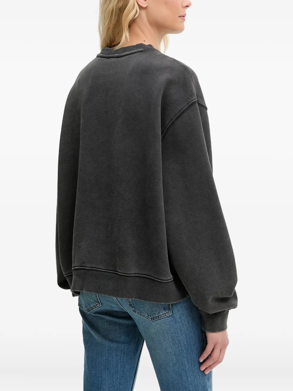 HUGO Katoenen sweater met logoprint Zwart