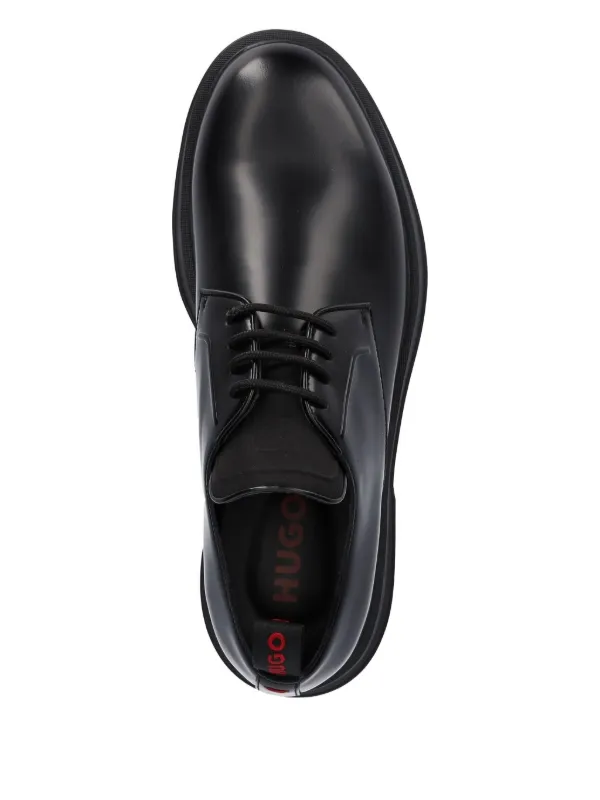 HUGO Leather lace-up Derby Shoes | Black | FARFETCH