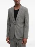 HUGO checked single-breasted blazer - Grey