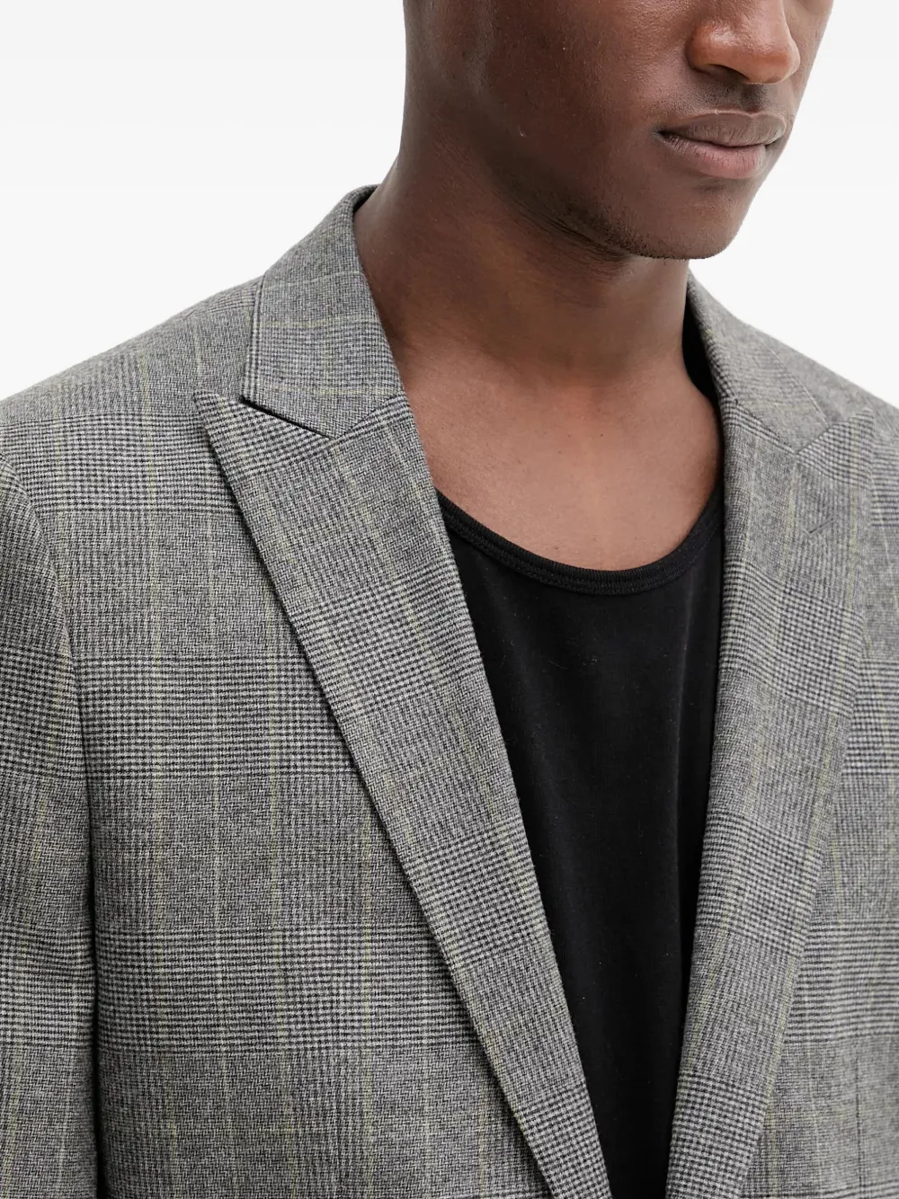 HUGO Geruite blazer Grijs