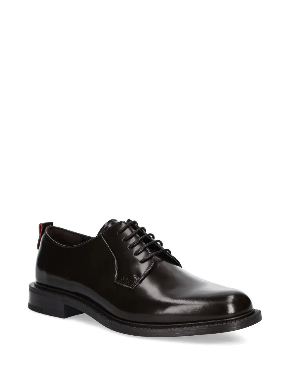 HUGO leather lace-up derby shoes Brown