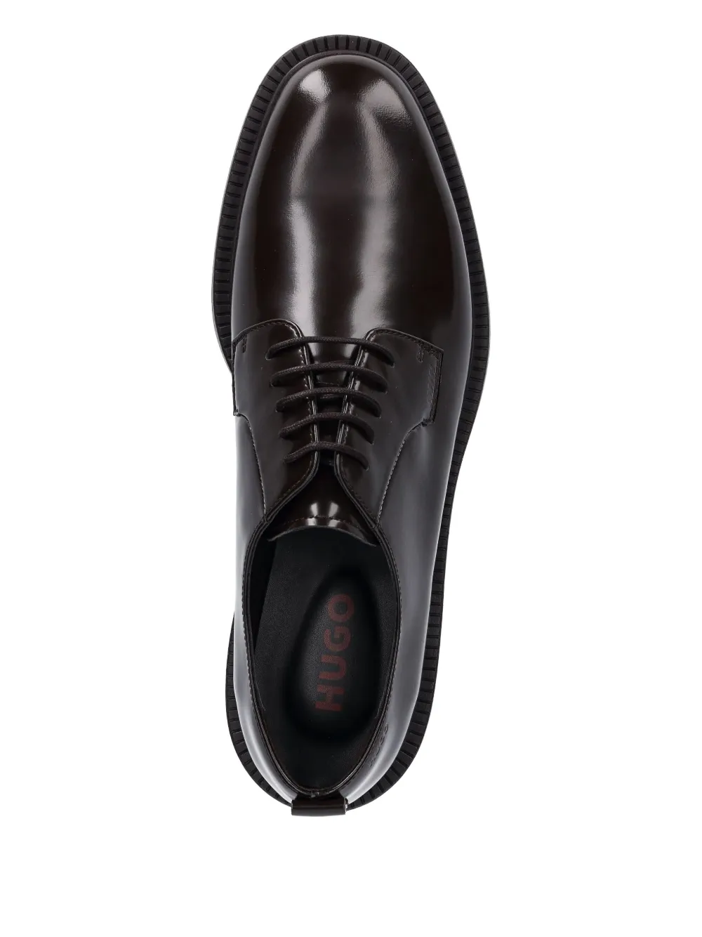 HUGO leather lace-up derby shoes Brown