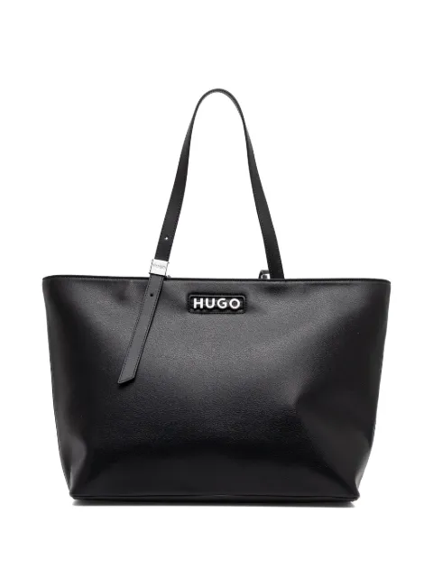 HUGO buckle-detail logo tote bag
