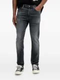 HUGO leather-patch jeans - Grey
