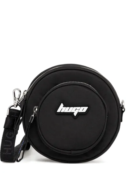 HUGO logo-plaque circular crossbody bag