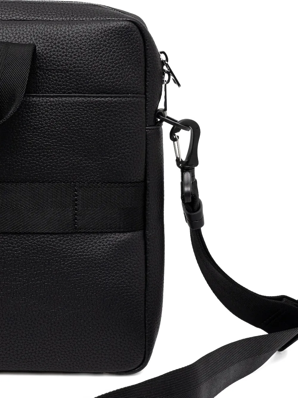 HUGO logo-plaque laptop bag Zwart