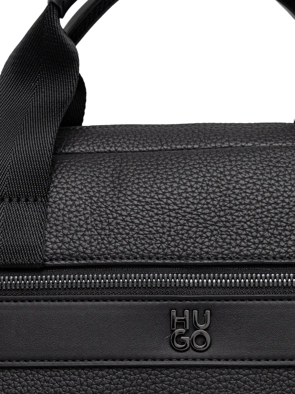 HUGO logo-plaque laptop bag Zwart
