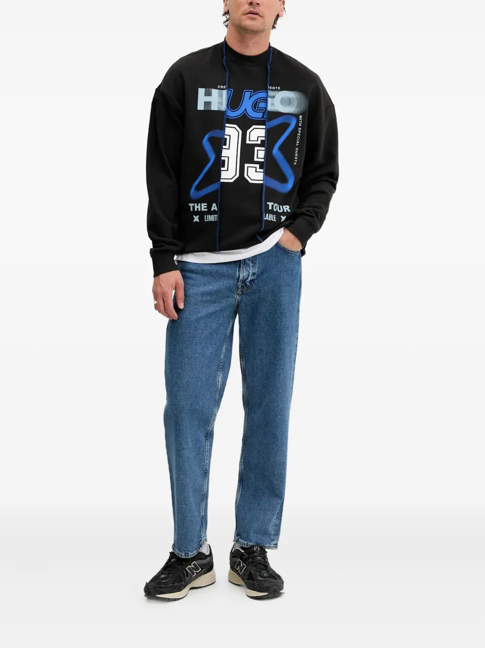 HUGO graphic-print sweatshirt - Zwart