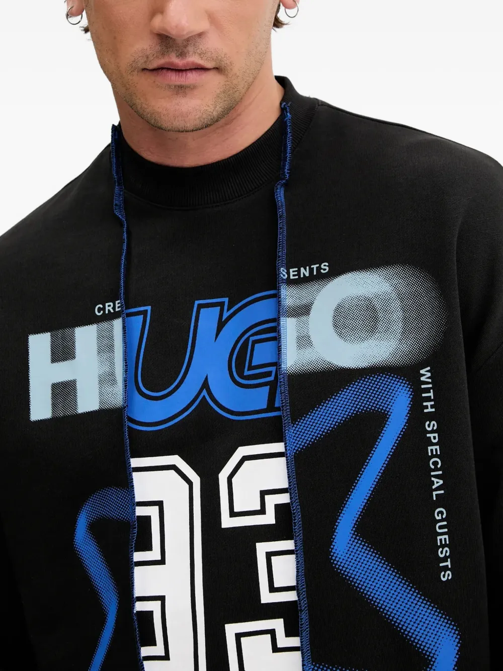 HUGO Sweater met print Zwart