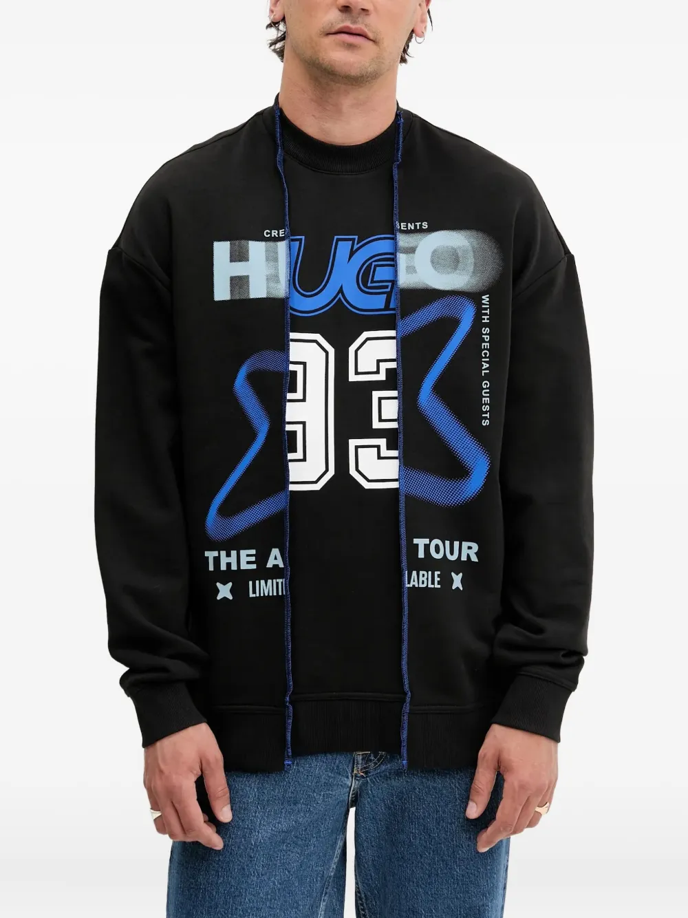 HUGO graphic-print sweatshirt Zwart