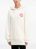 HUGO lips-print hoodie - White