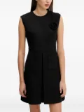 HUGO rose-embellished front-pocket mini dress - Black