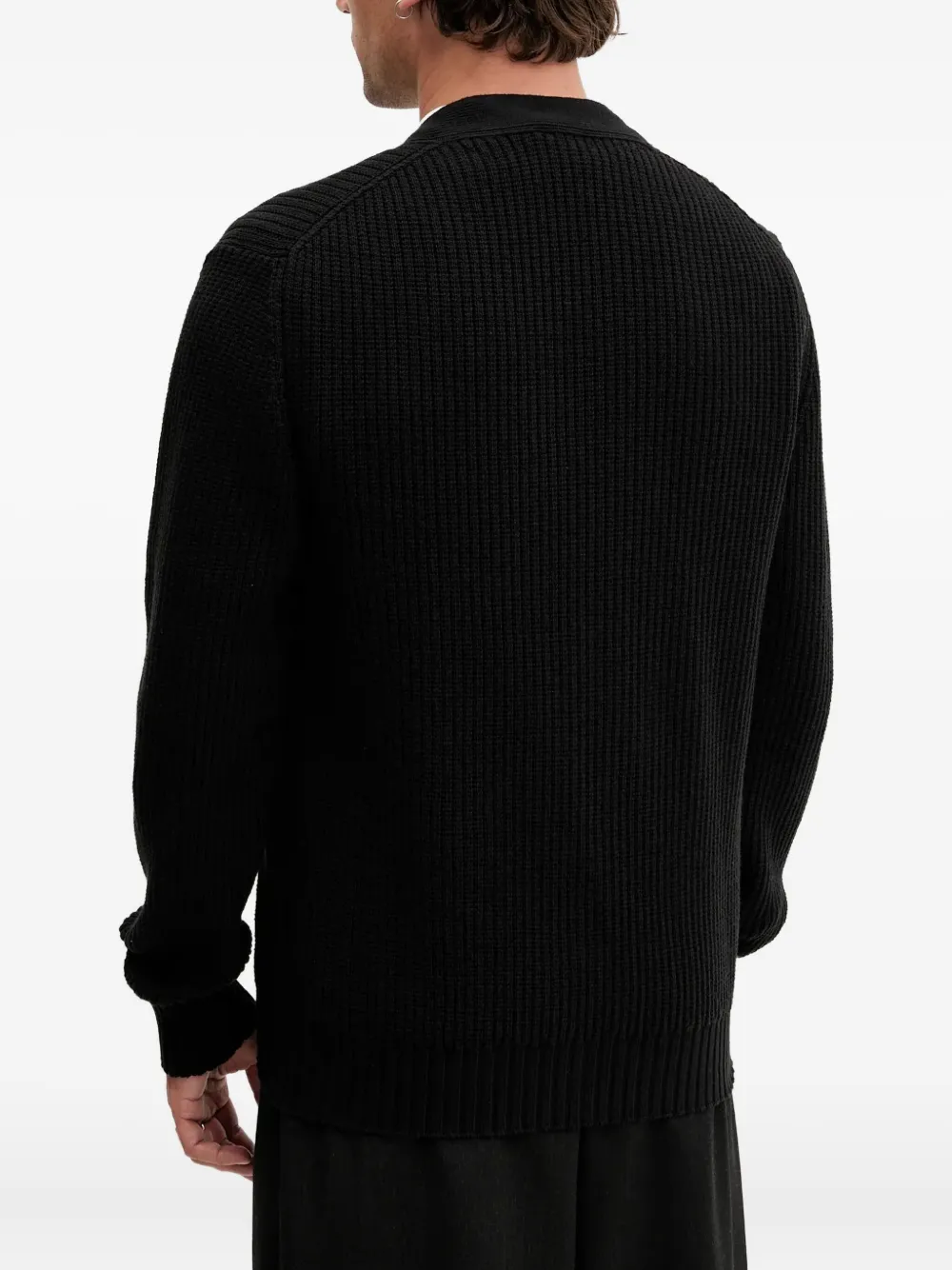 HUGO Geribbeld vest met knoop Zwart