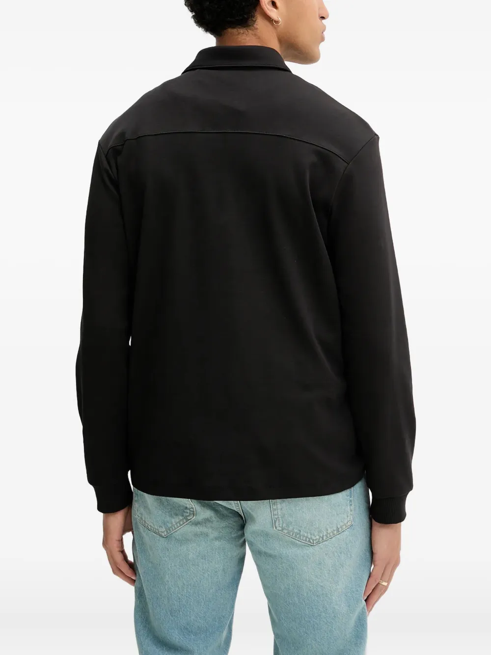 HUGO Poloshirt met logoplakkaat Zwart