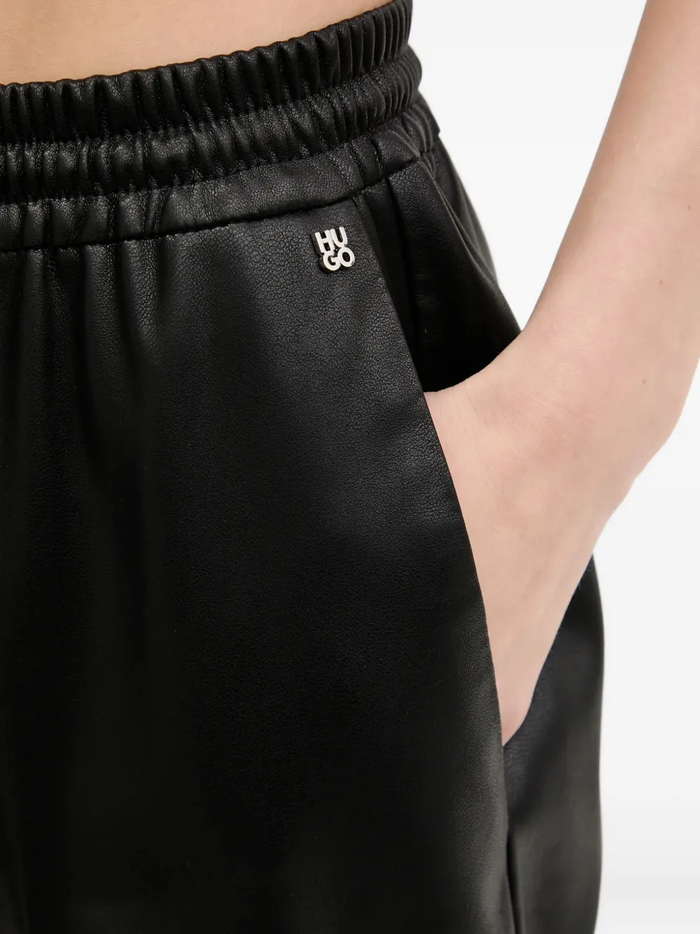 HUGO Broek met elastische taille Zwart