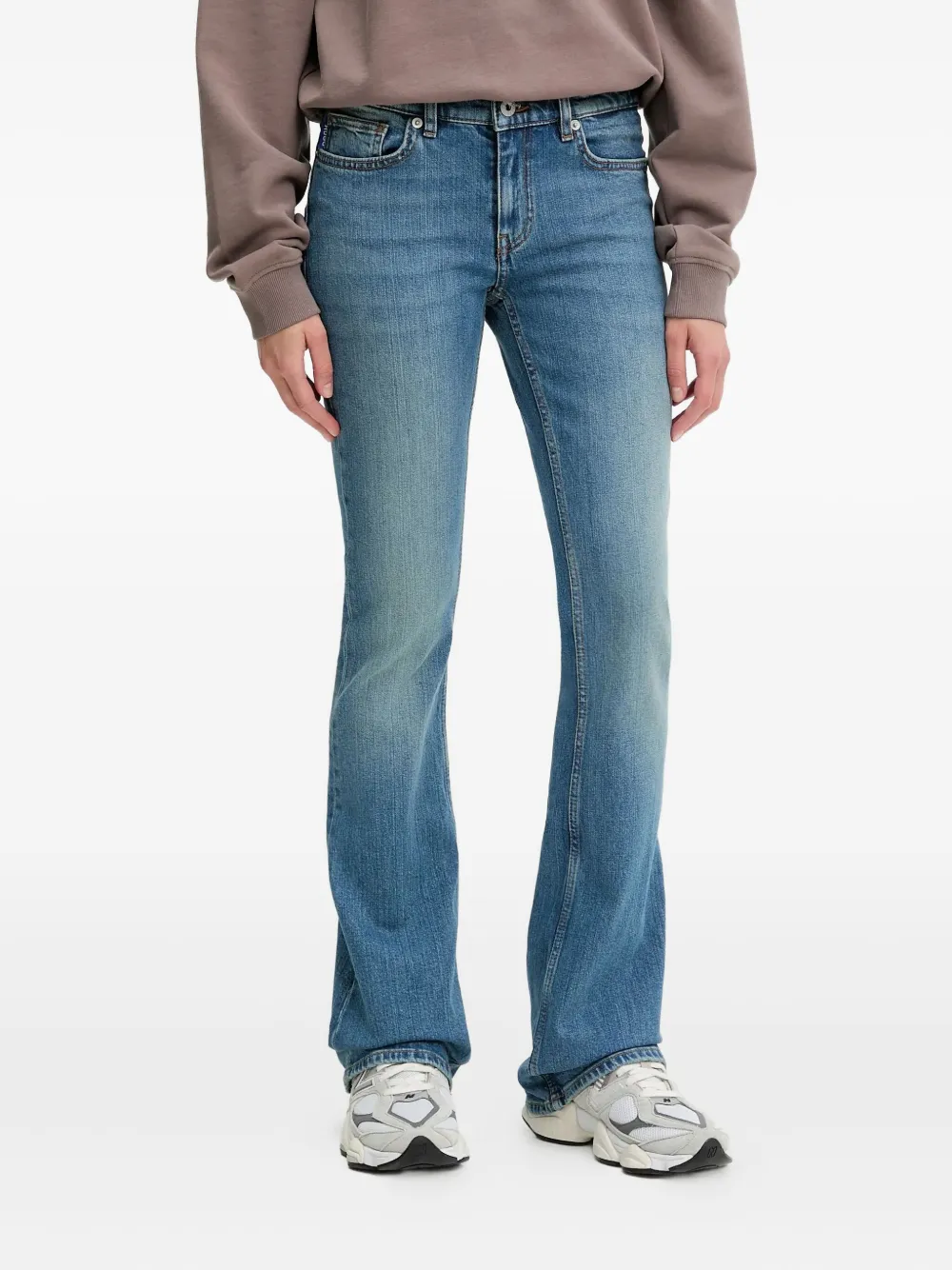 logo-plaque flare jeans