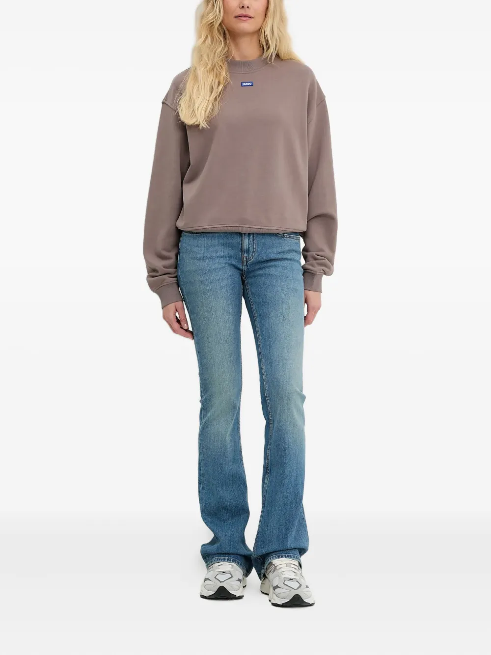 HUGO logo-plaque flare jeans - Blauw