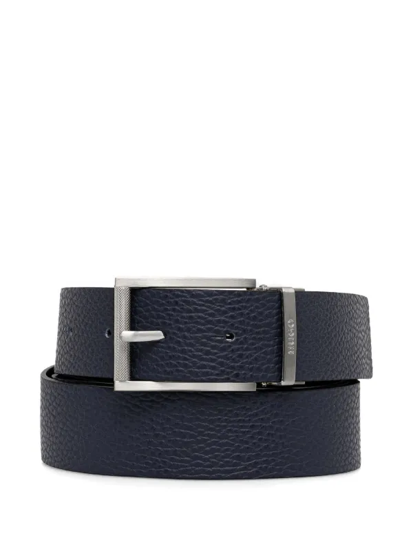 HUGO Ceinture En Cuir à Design Réversible Bleu FARFETCH TN