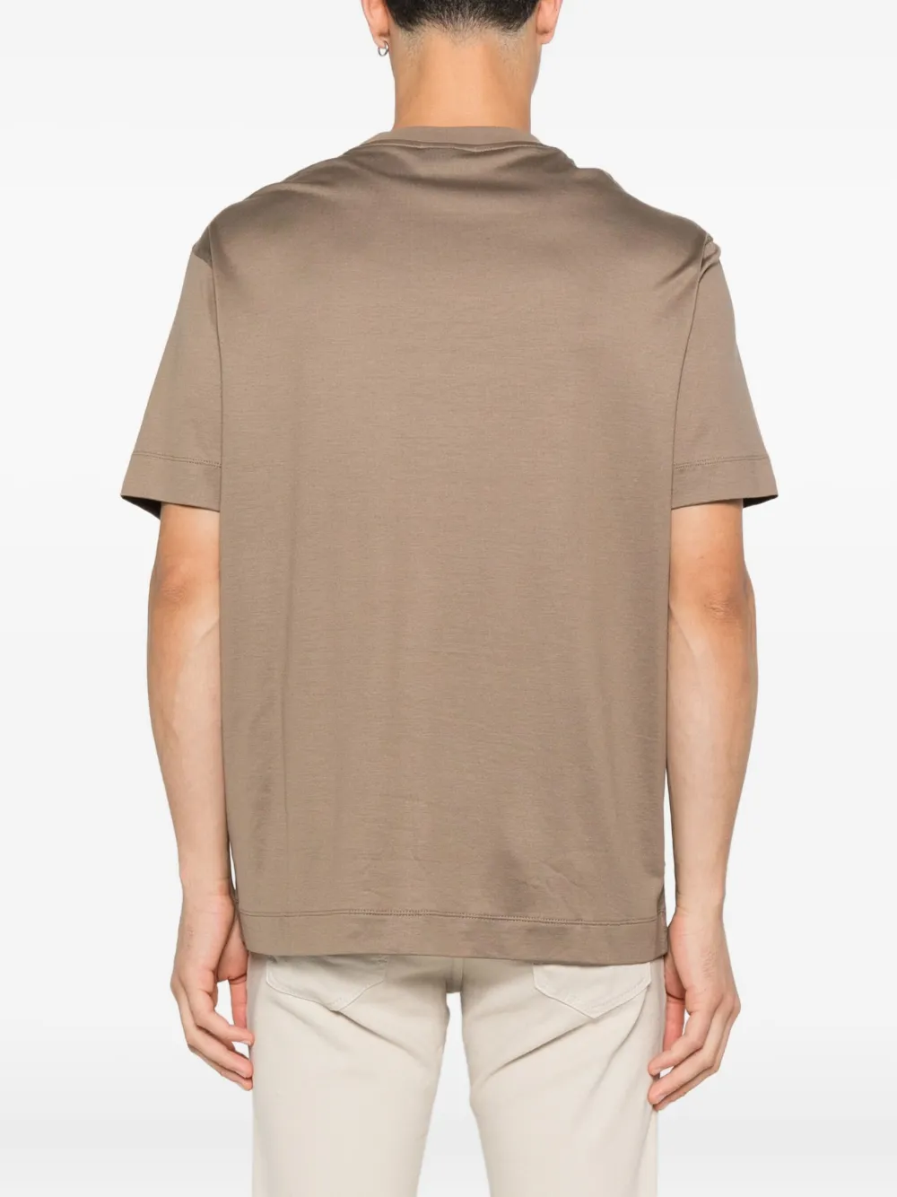 Emporio Armani T-shirt met geborduurd logo Bruin