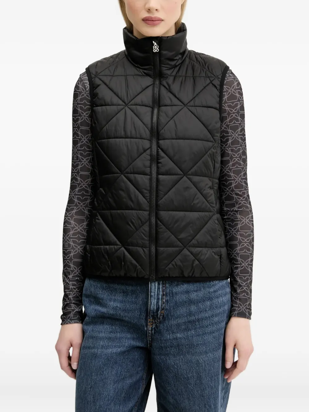 quilted high-neck vest