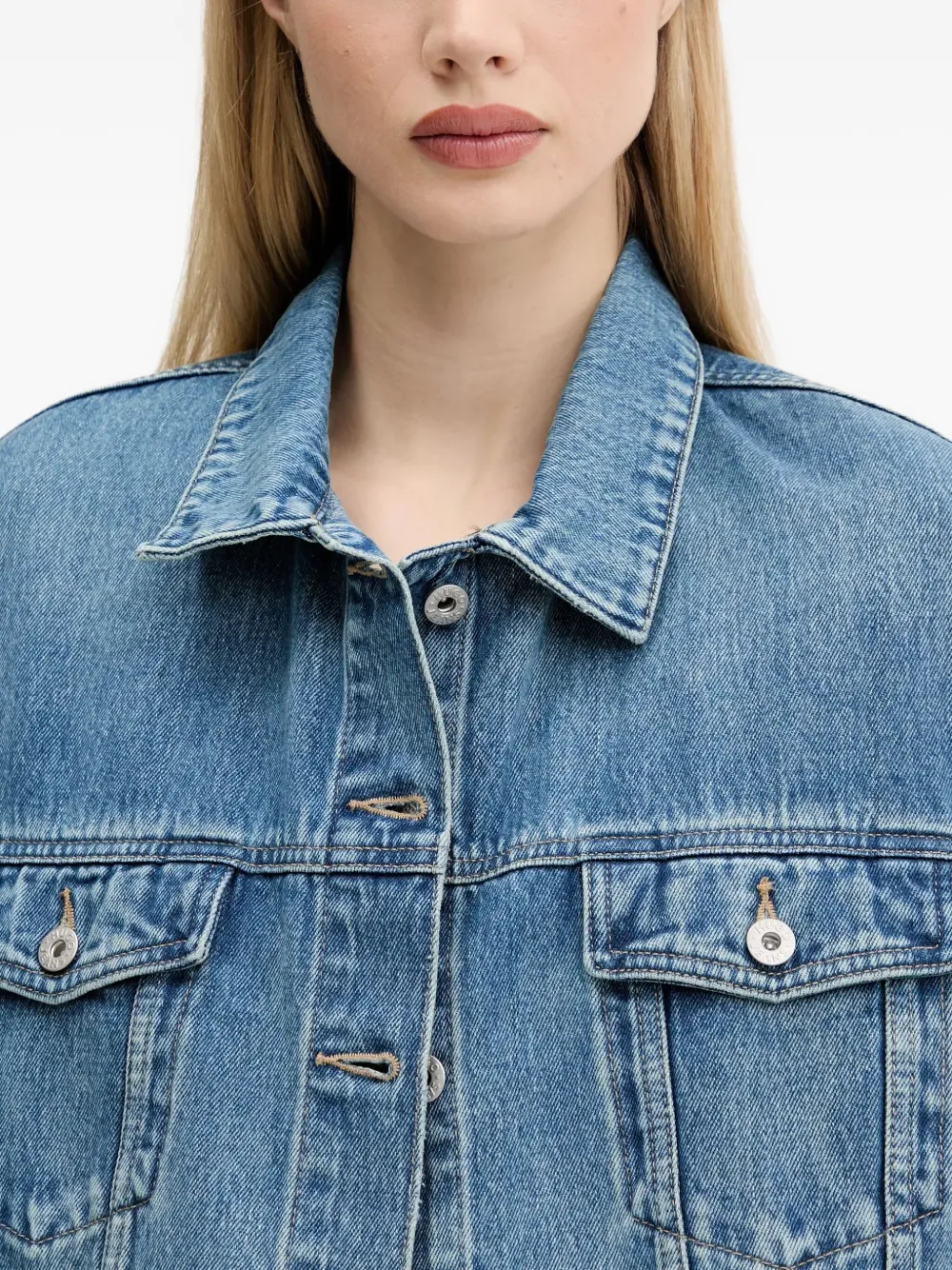 Hugo Boss Heart-logo Denim Jacket In Blue