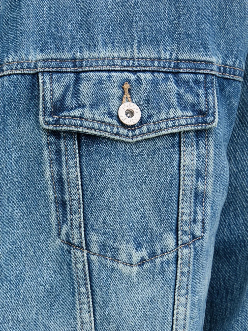 Hugo Boss Heart-logo Denim Jacket In Blue