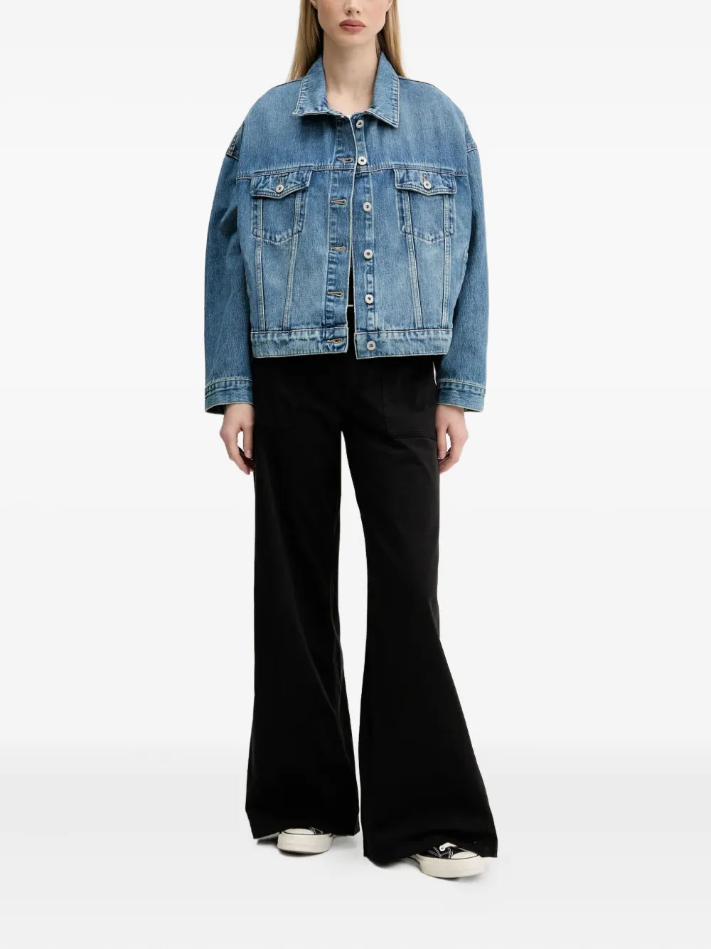 Hugo Boss Heart-logo Denim Jacket In Blue