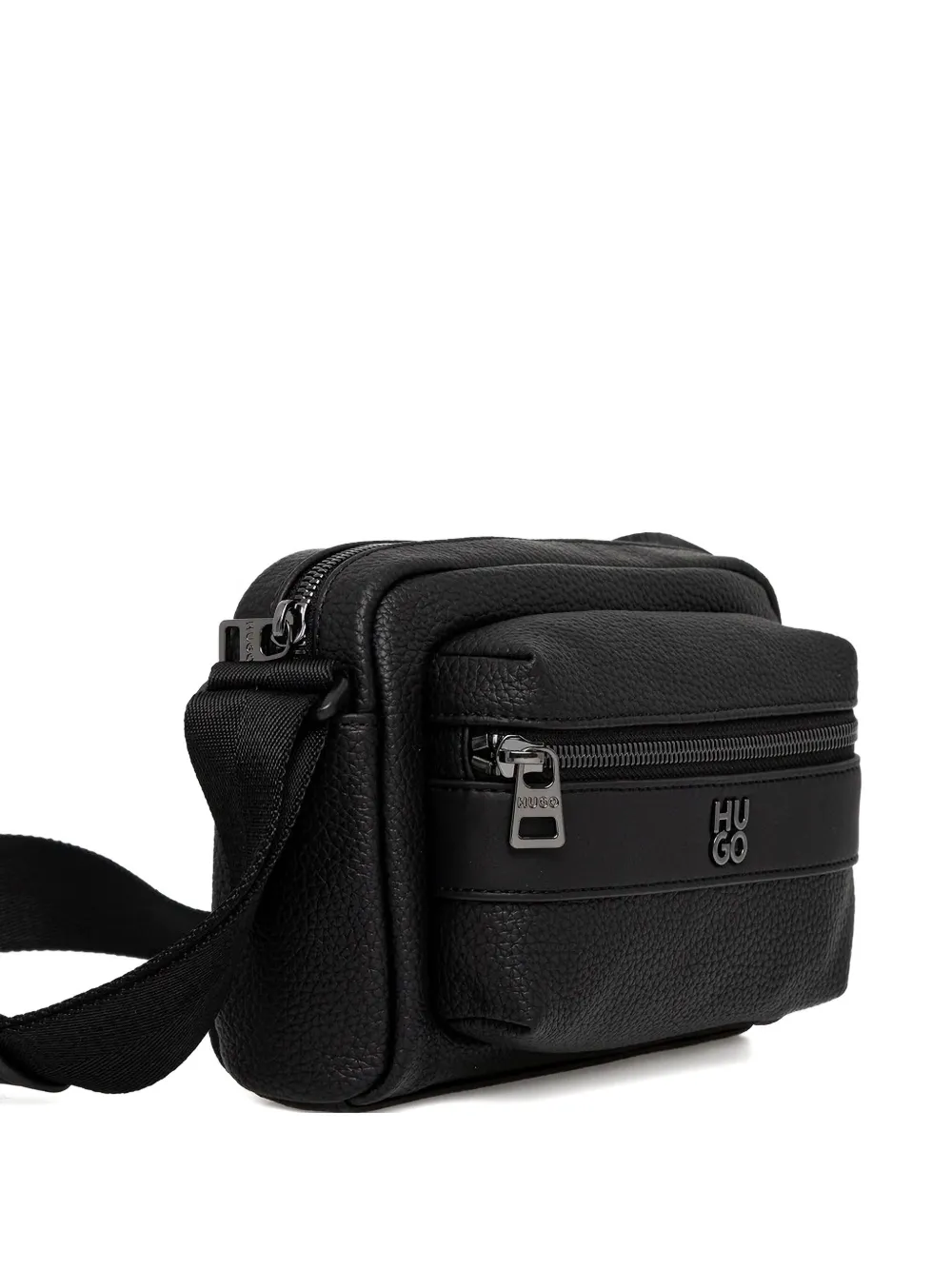 HUGO Quantic zip-fastening logo-plaque shoulder bag Zwart