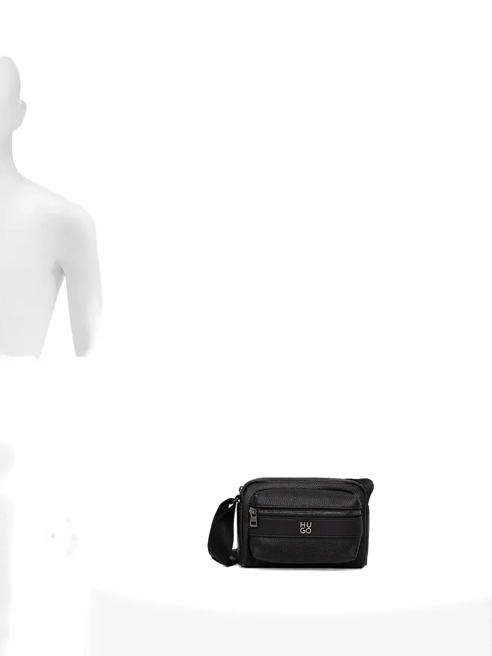 HUGO Quantic zip-fastening logo-plaque shoulder bag Zwart