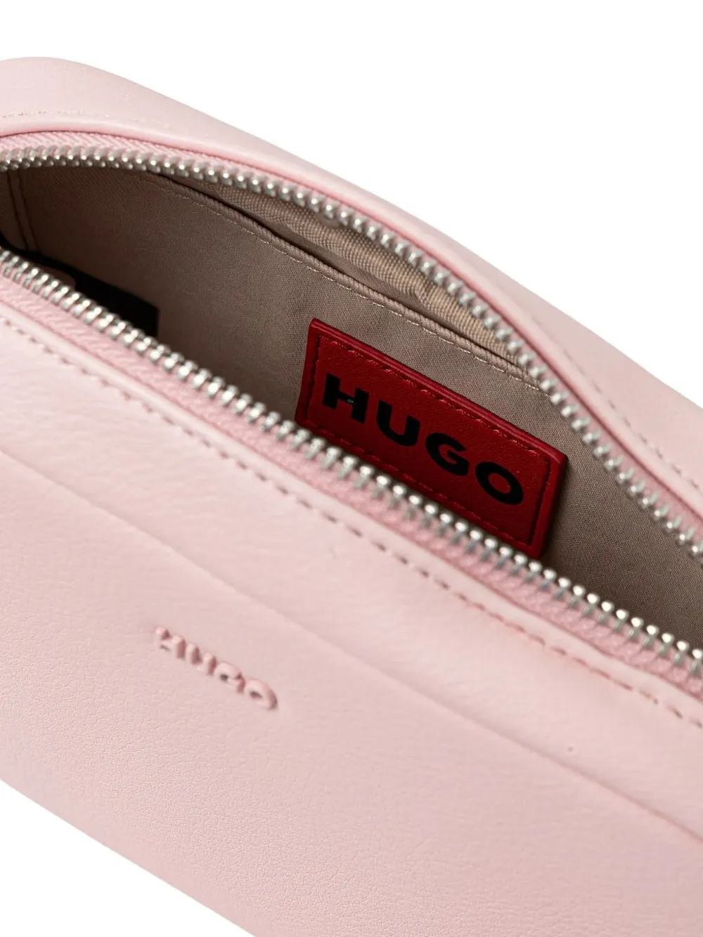 HUGO logo-plaque cross body bag Roze