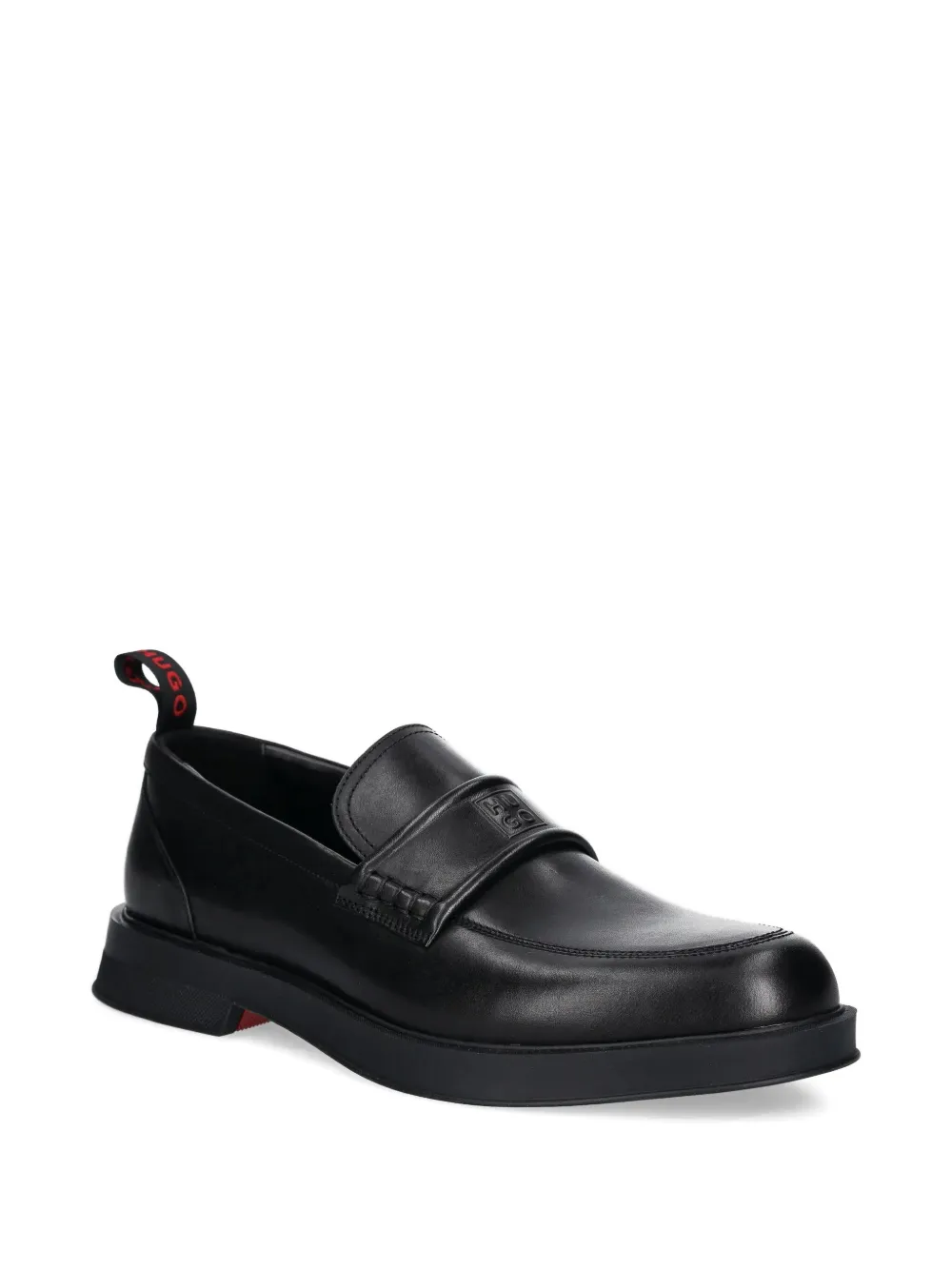 HUGO leather loafers Black