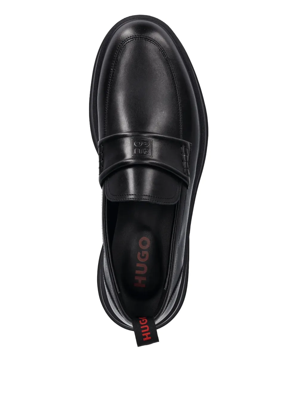 HUGO leather loafers Black