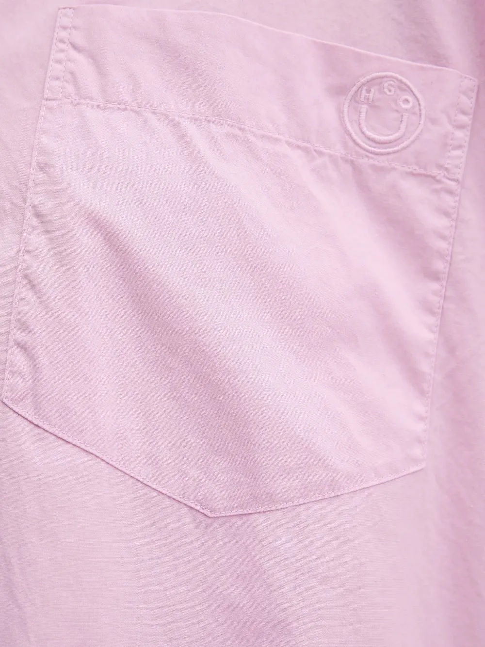 HUGO Katoenen blouse met geborduurd logo Roze
